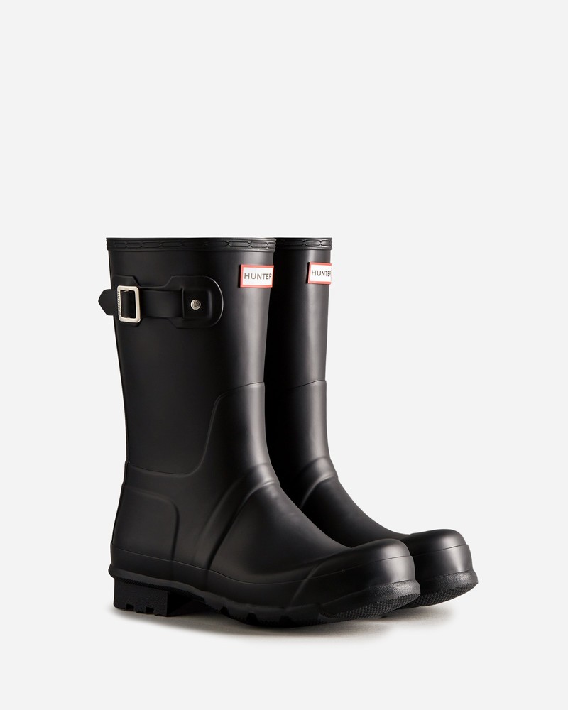 Hunter Original Short Men Wellington Boots Black | 555382421
