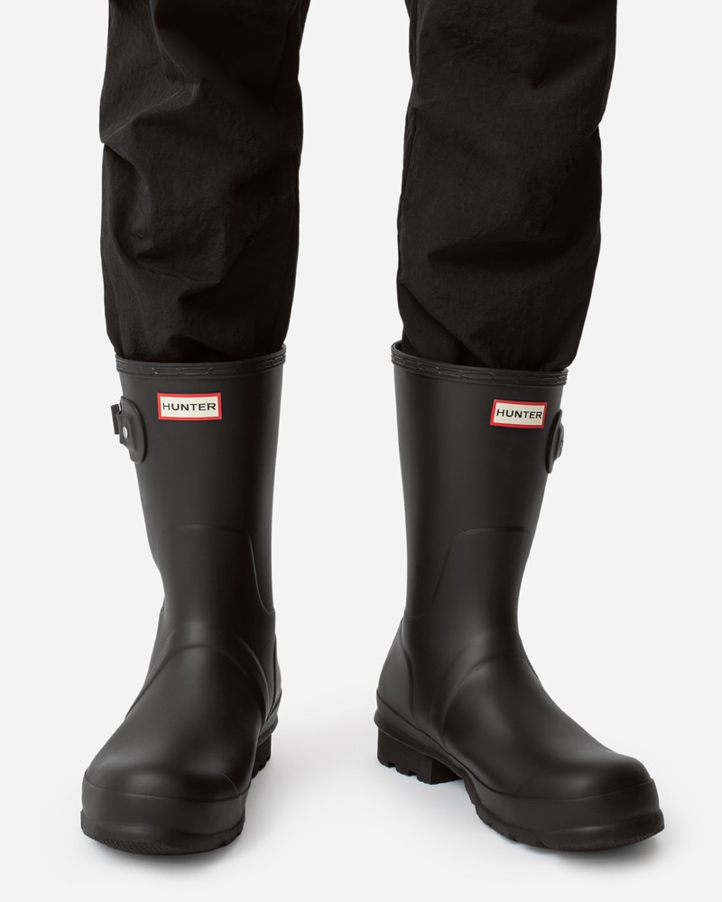 Hunter Original Short Men Wellington Boots Black | 555382421