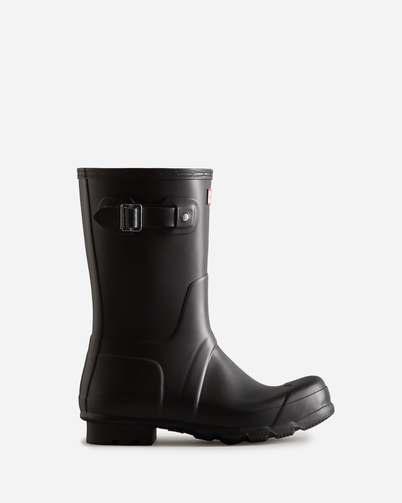 Hunter Original Short Men Wellington Boots Black | 555382421