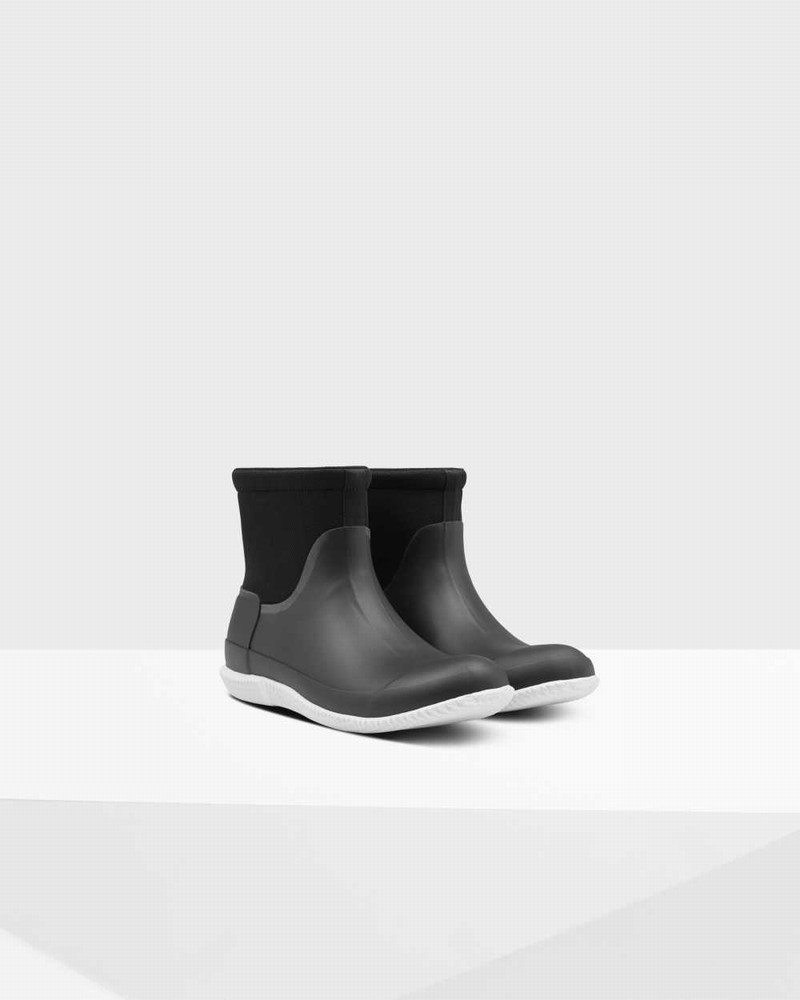 Hunter Original Short Mesh Men Boots Black | 620392255
