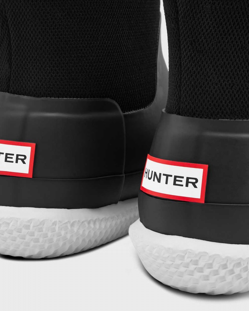 Hunter Original Short Mesh Men Boots Black | 620392255