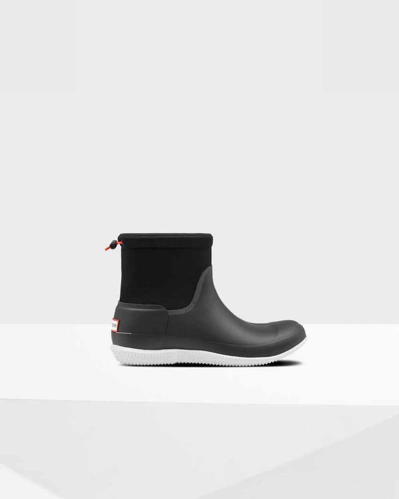 Hunter Original Short Mesh Men Boots Black | 620392255