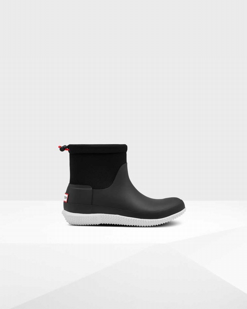 Hunter Original Short Mesh Women Boots Black | 917857973