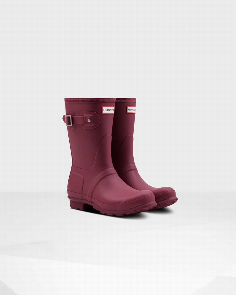 Hunter Original Short Mid-Calf Women Rain Boots Red | 700104290