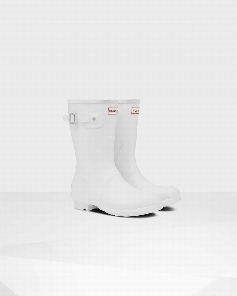 Hunter Original Short Mid-Calf Women Rain Boots White | 400955459