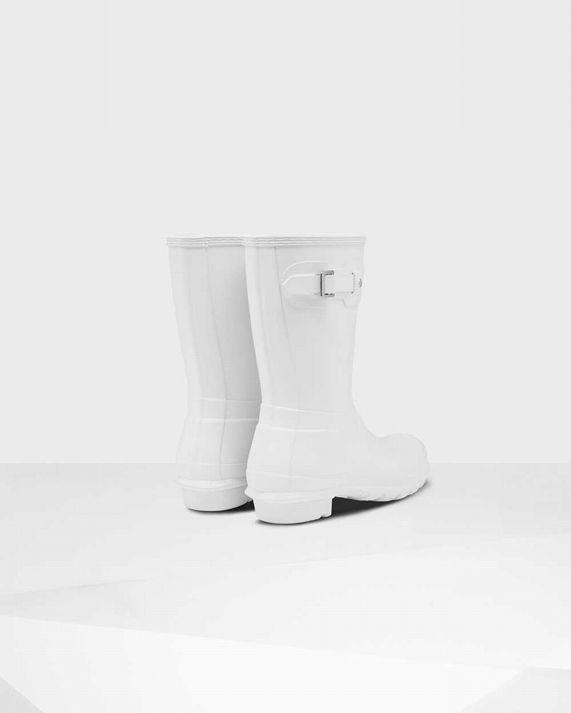 Hunter Original Short Mid-Calf Women Rain Boots White | 400955459