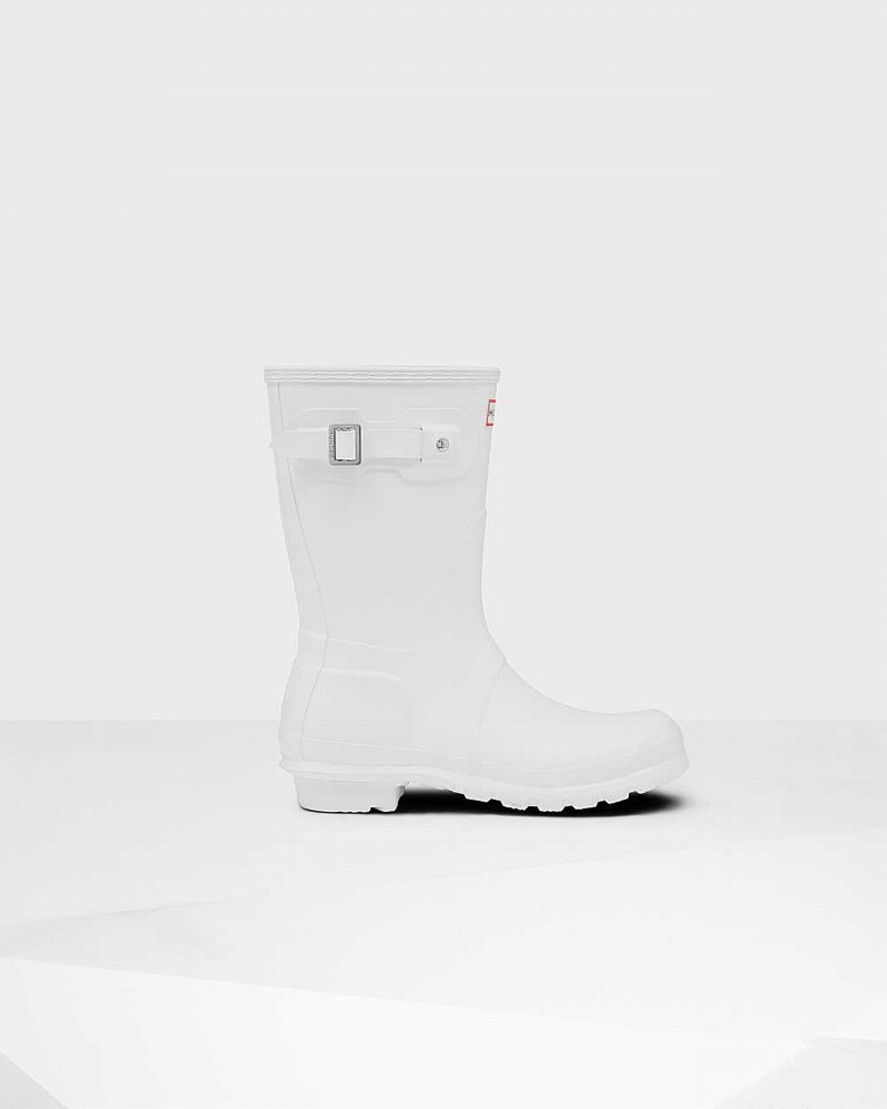 Hunter Original Short Mid-Calf Women Rain Boots White | 400955459