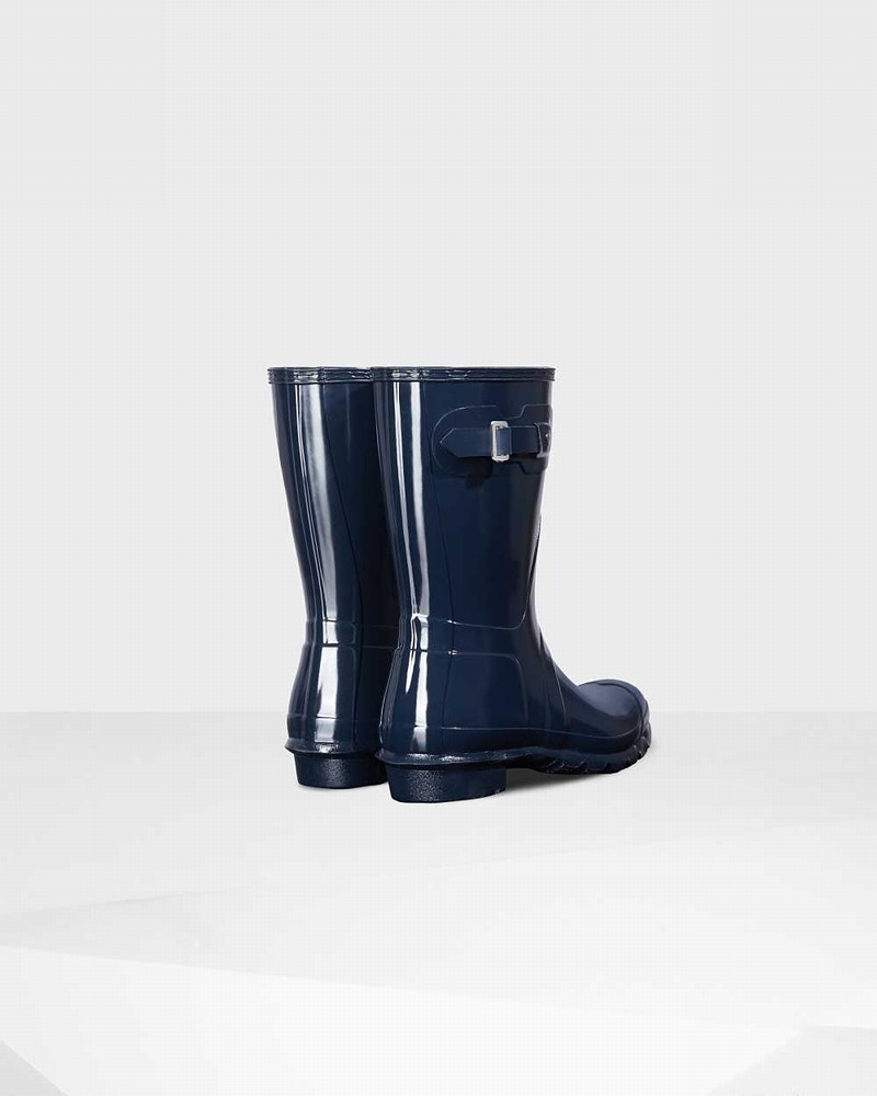 Hunter Original Short Mid-Calf Women Rain Boots Navy | 200849184