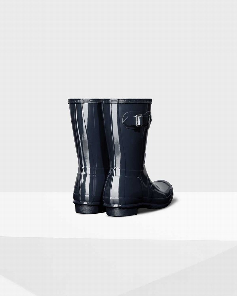 Hunter Original Short Mid-Calf Women Rain Boots Navy | 200849184