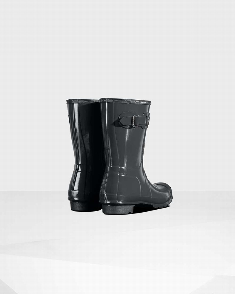 Hunter Original Short Mid-Calf Women Rain Boots Grey | 917232240