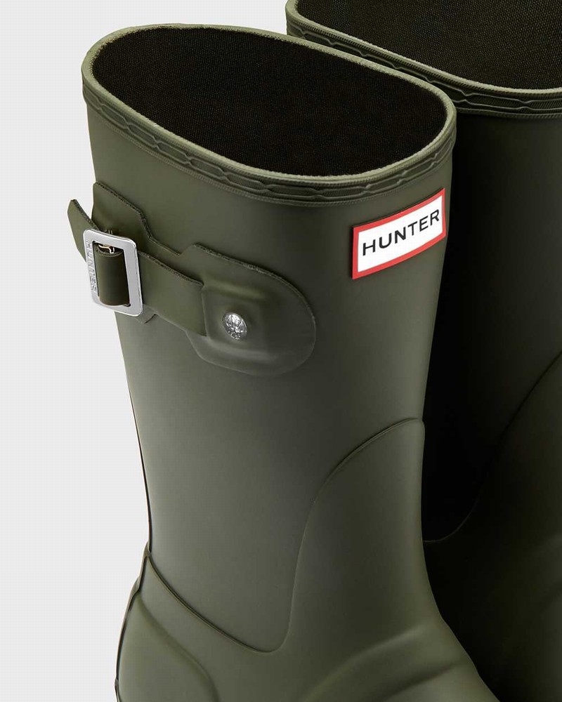 Hunter Original Short Mid-Calf Women Rain Boots Olive | 994771611