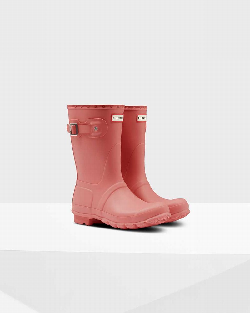 Hunter Original Short Mid-Calf Women Rain Boots Pink | 737379382