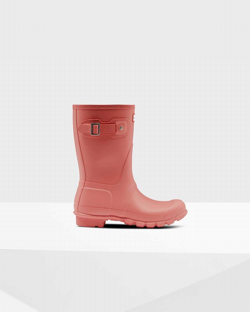 Hunter Original Short Mid-Calf Women Rain Boots Pink | 737379382