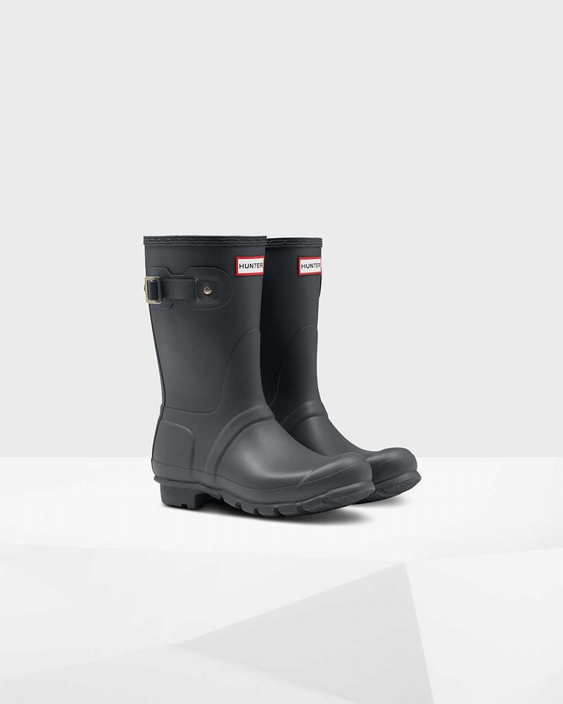 Hunter Original Short Mid-Calf Women Rain Boots Grey | 882255146