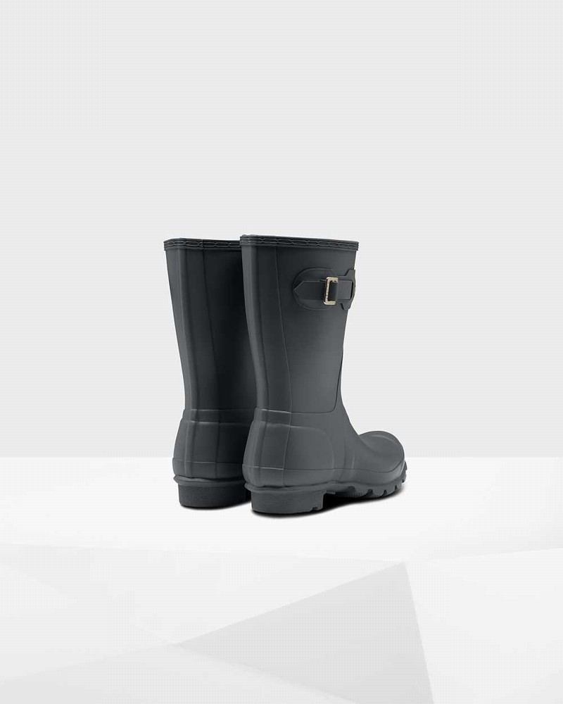 Hunter Original Short Mid-Calf Women Rain Boots Grey | 882255146