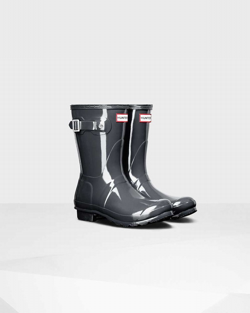 Hunter Original Short Mid-Calf Women Rain Boots Black | 244508291