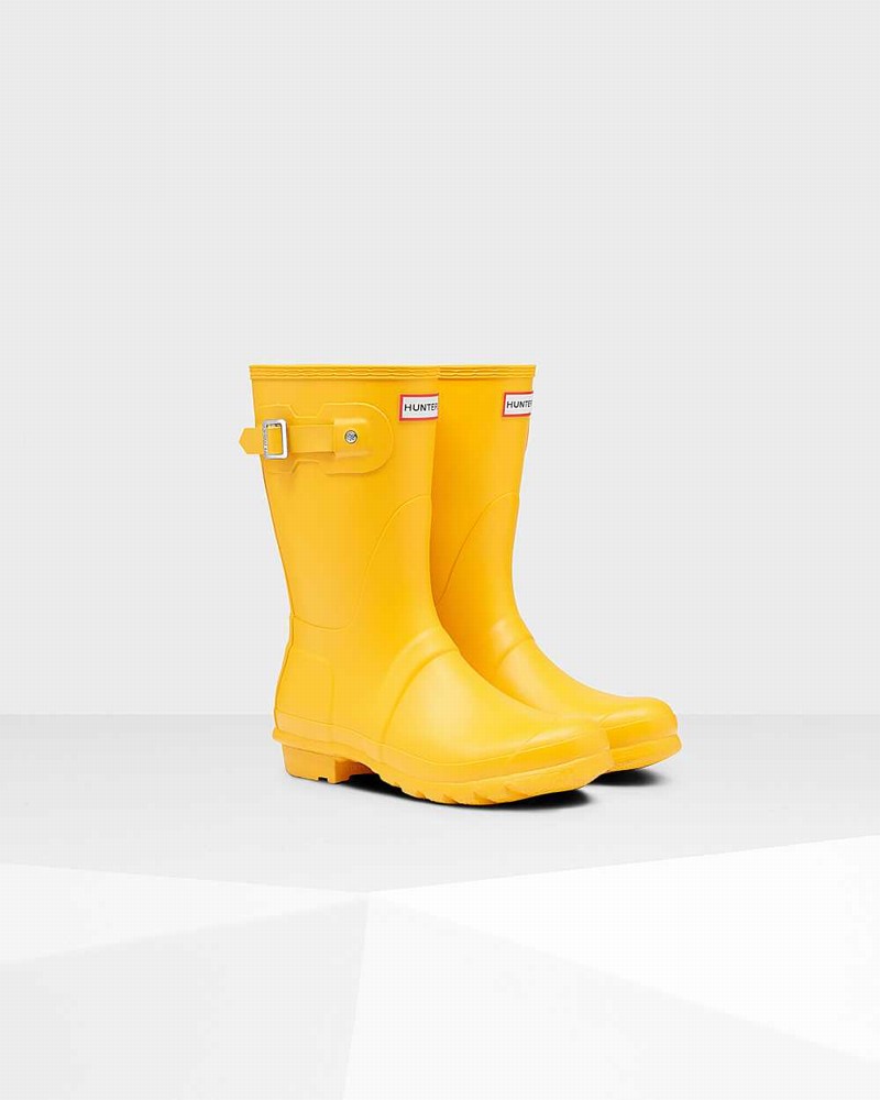 Hunter Original Short Mid-Calf Women Rain Boots Yellow | 100133120