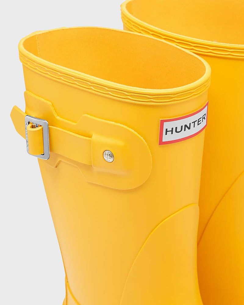 Hunter Original Short Mid-Calf Women Rain Boots Yellow | 100133120