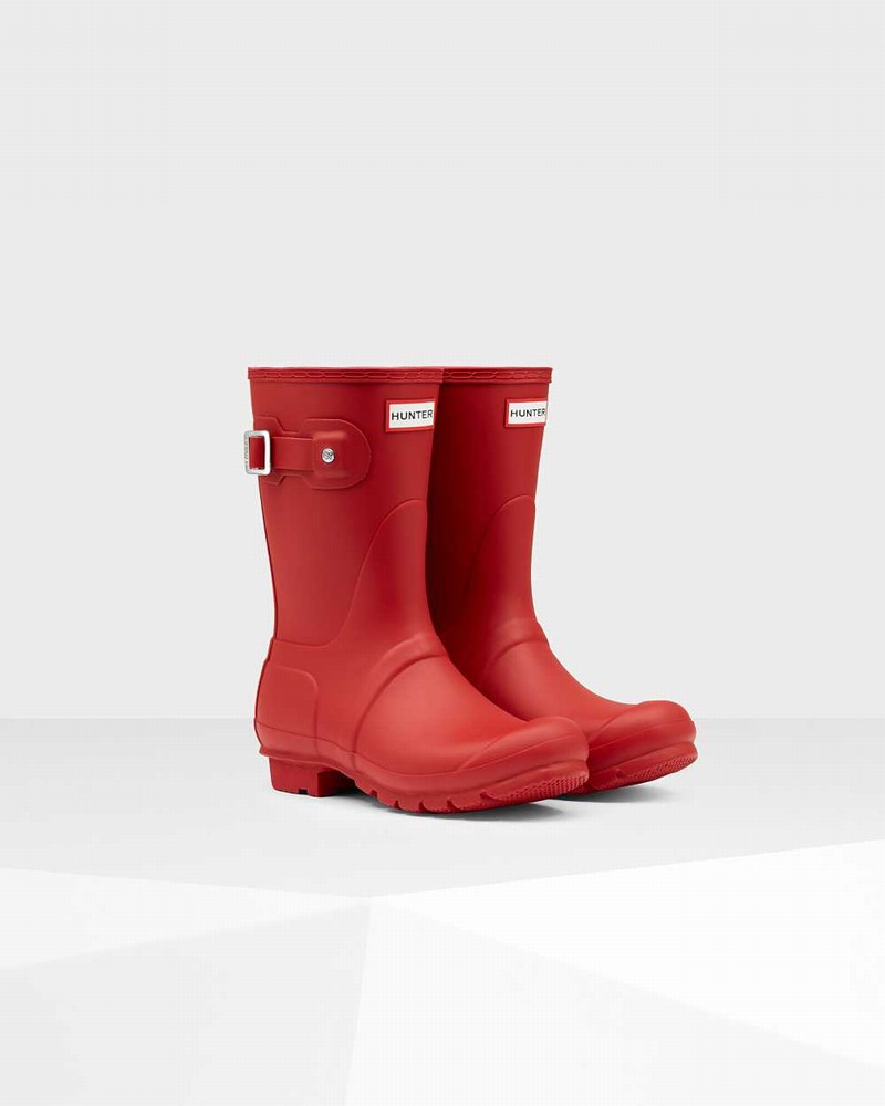 Hunter Original Short Mid-Calf Women Rain Boots Red | 347401848