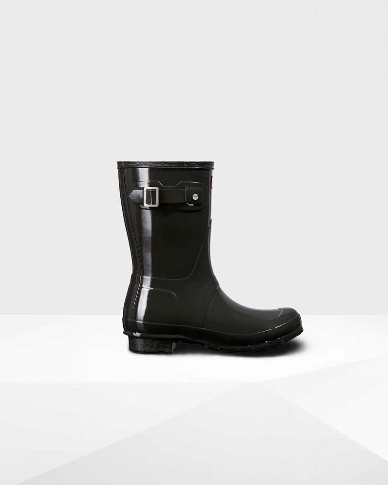 Hunter Original Short Mid-Calf Women Rain Boots Olive | 558331946