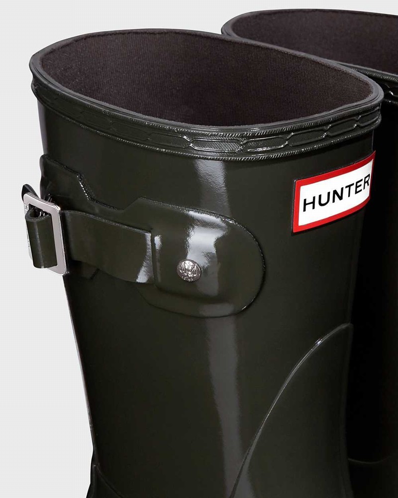Hunter Original Short Mid-Calf Women Rain Boots Olive | 558331946