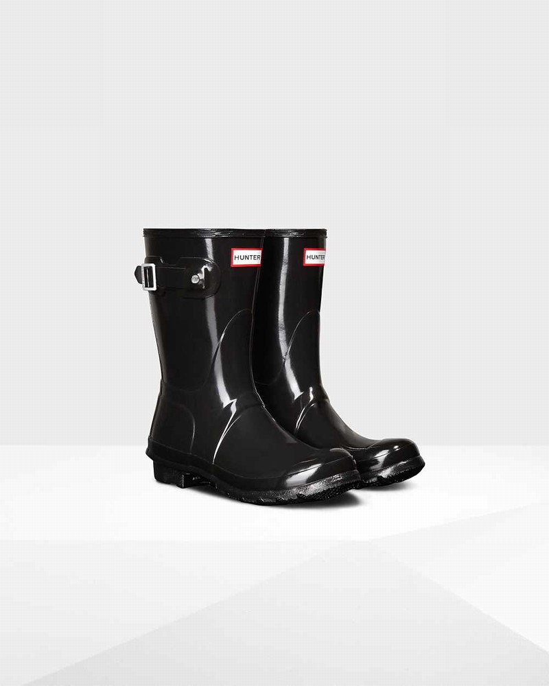 Hunter Original Short Mid-Calf Women Rain Boots Black | 405000984