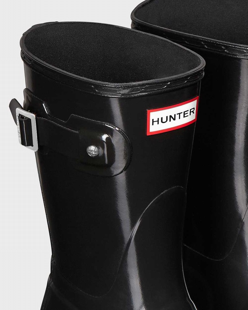 Hunter Original Short Mid-Calf Women Rain Boots Black | 405000984