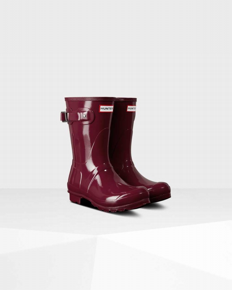 Hunter Original Short Mid-Calf Women Rain Boots Red | 744755156