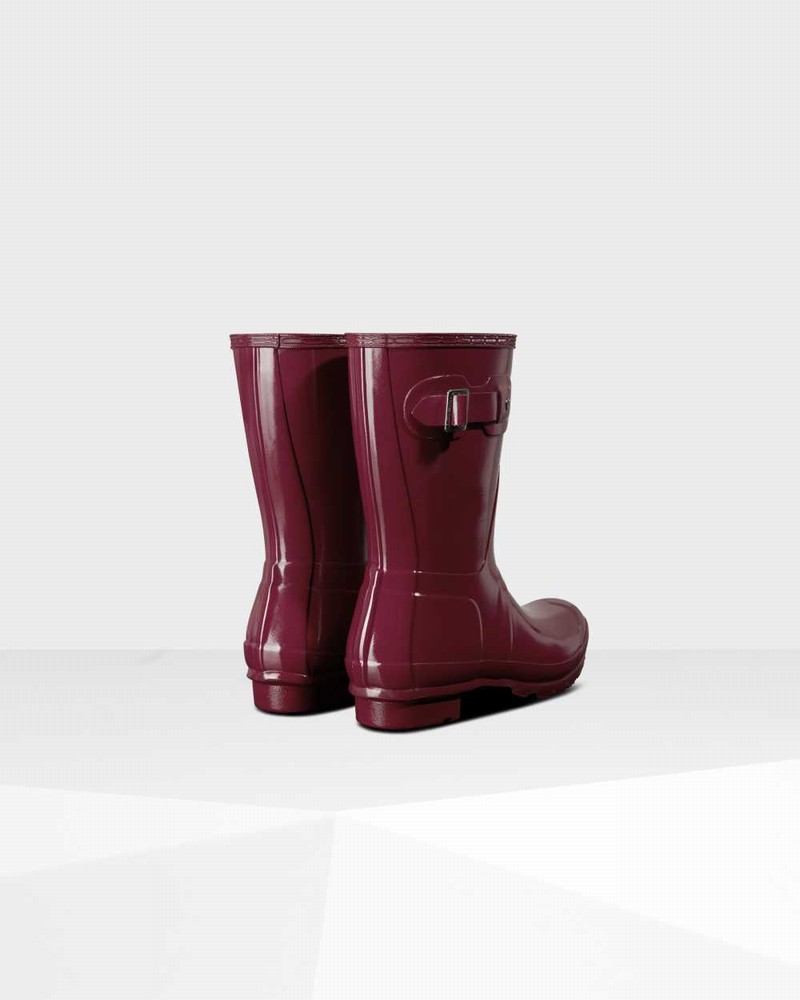 Hunter Original Short Mid-Calf Women Rain Boots Red | 744755156