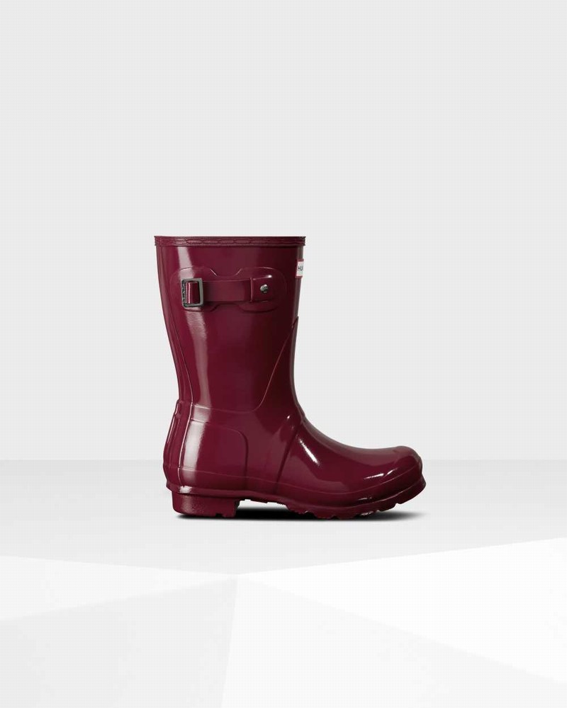 Hunter Original Short Mid-Calf Women Rain Boots Red | 744755156