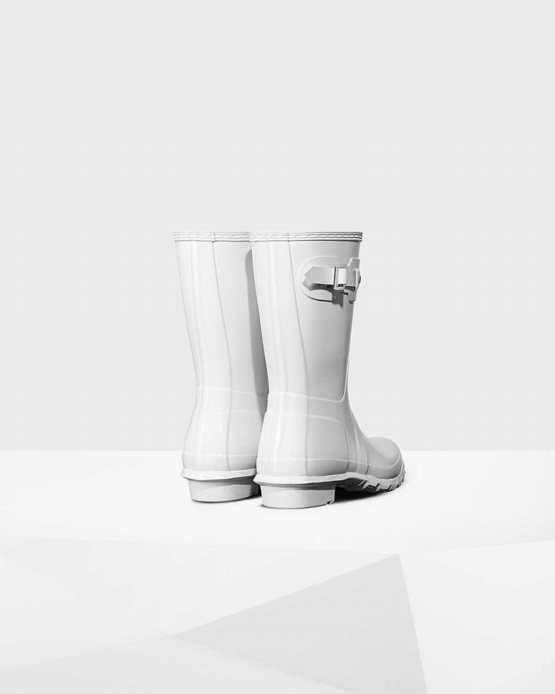 Hunter Original Short Mid-Calf Women Rain Boots White | 693973651