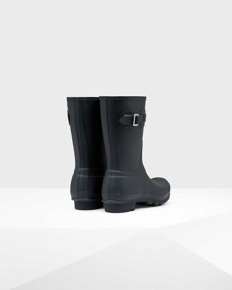 Hunter Original Short Mid-Calf Women Rain Boots Navy | 770541369
