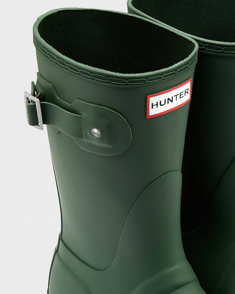 Hunter Original Short Mid-Calf Women Rain Boots Green | 337243531