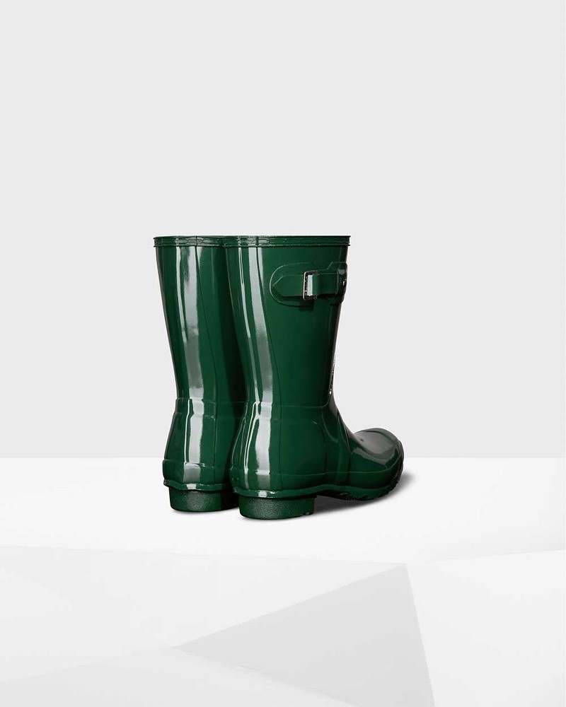 Hunter Original Short Mid-Calf Women Rain Boots Green | 884977071