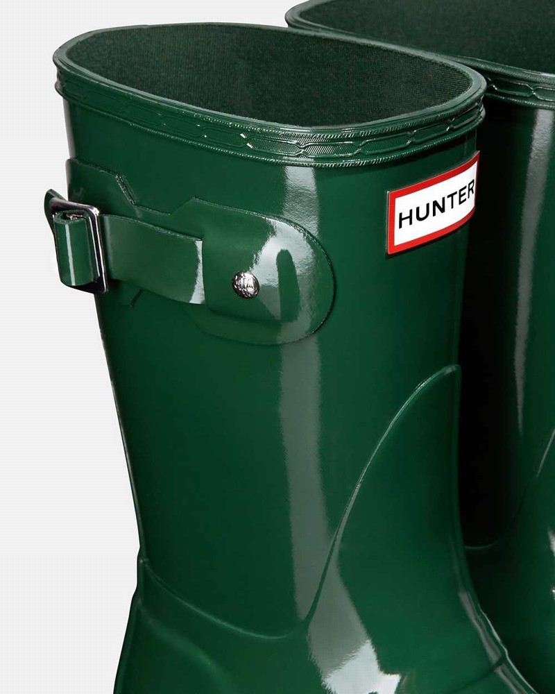 Hunter Original Short Mid-Calf Women Rain Boots Green | 884977071
