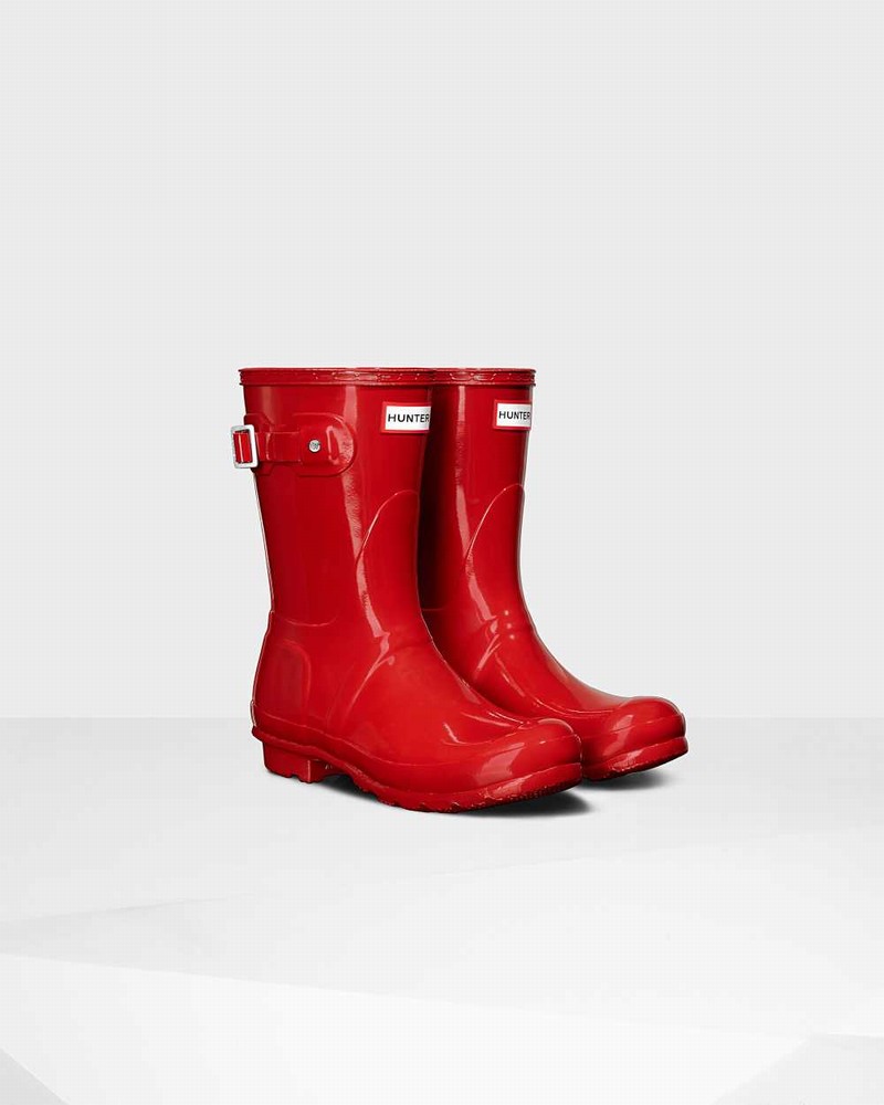 Hunter Original Short Mid-Calf Women Rain Boots Red | 675830533