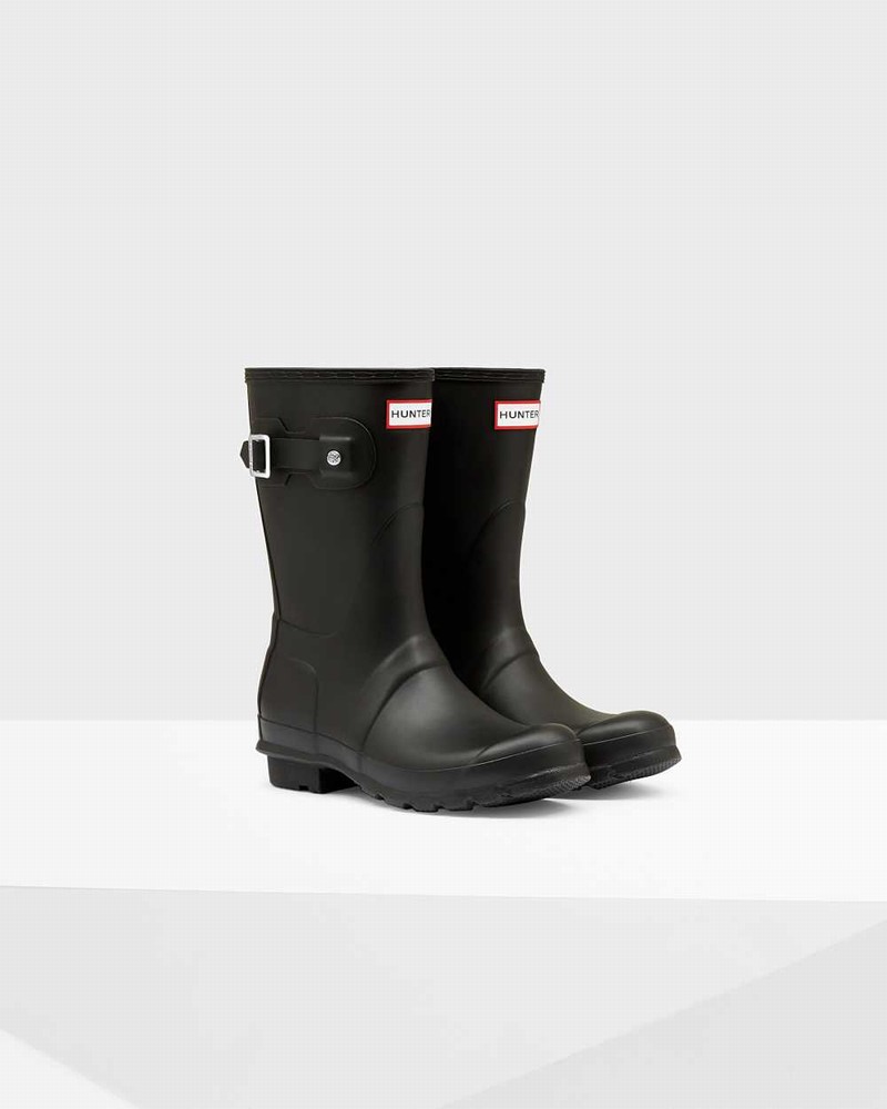 Hunter Original Short Mid-Calf Women Rain Boots Black | 95958131