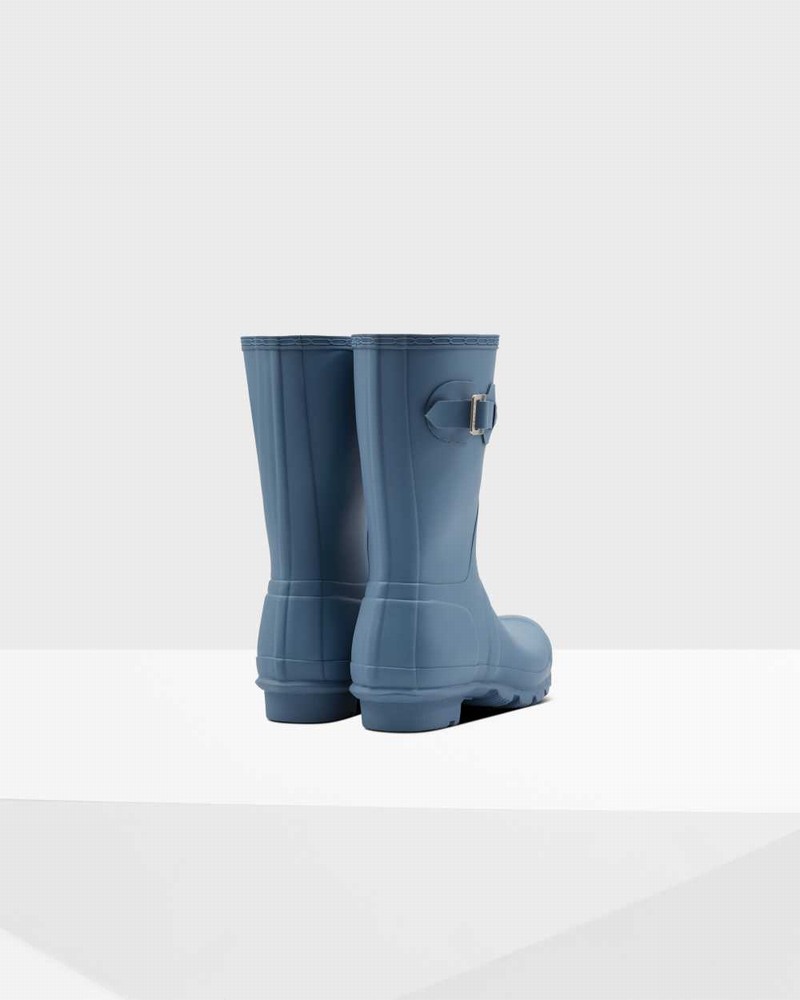 Hunter Original Short Mid-Calf Women Short Boots Blue | 222047180