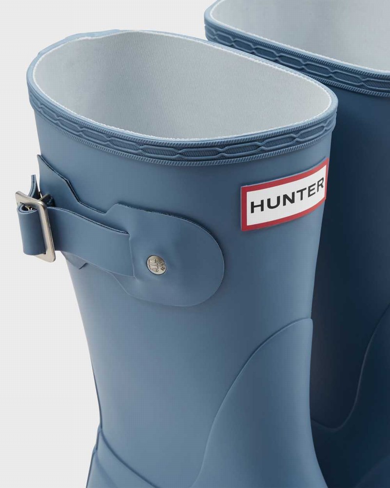 Hunter Original Short Mid-Calf Women Short Boots Blue | 222047180