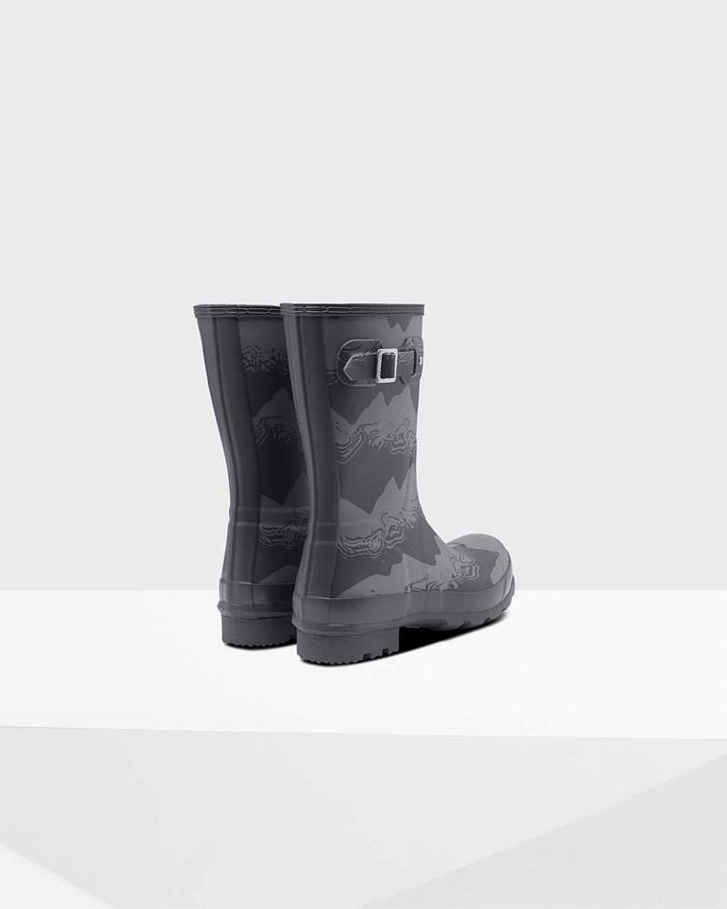 Hunter Original Short Storm Stripe Men Short Boots Black | 966074933