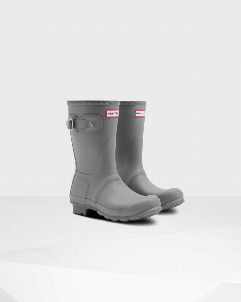 Hunter Original Short Women Rain Boots Grey | 876259104