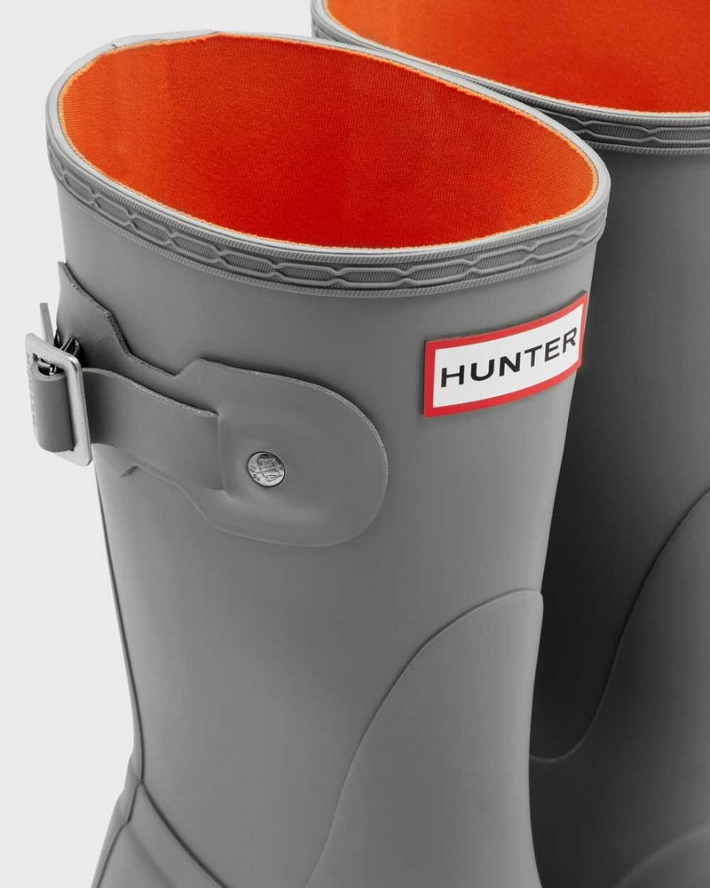 Hunter Original Short Women Rain Boots Grey | 876259104