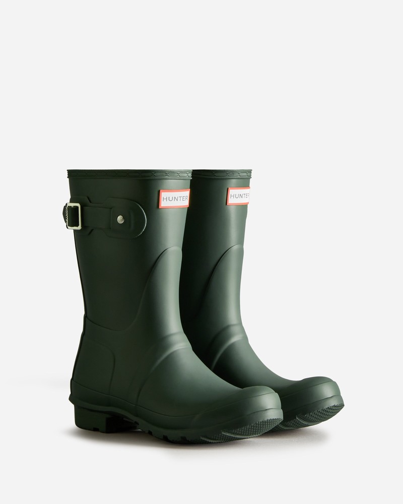 Hunter Original Short Women Wellington Boots Green | 587915199