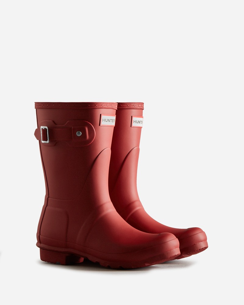 Hunter Original Short Women Wellington Boots Red | 392849342