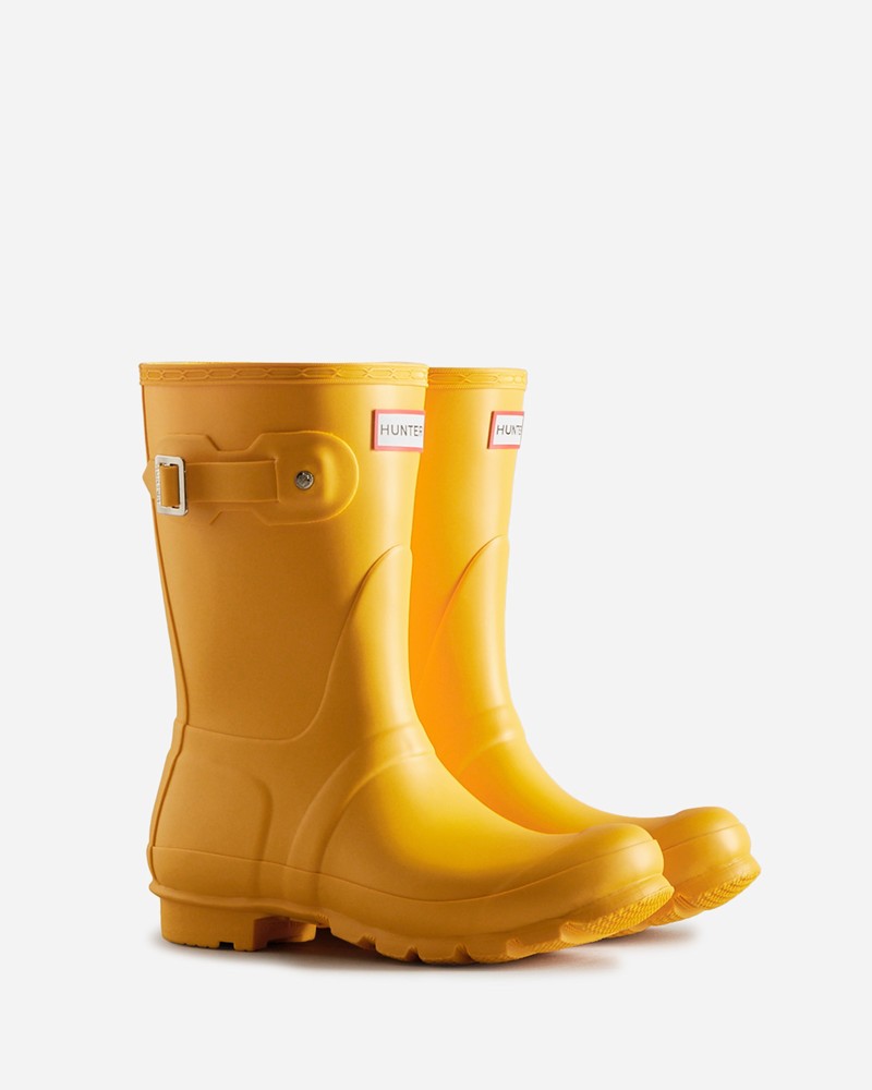 Hunter Original Short Women Wellington Boots Yellow | 366428237
