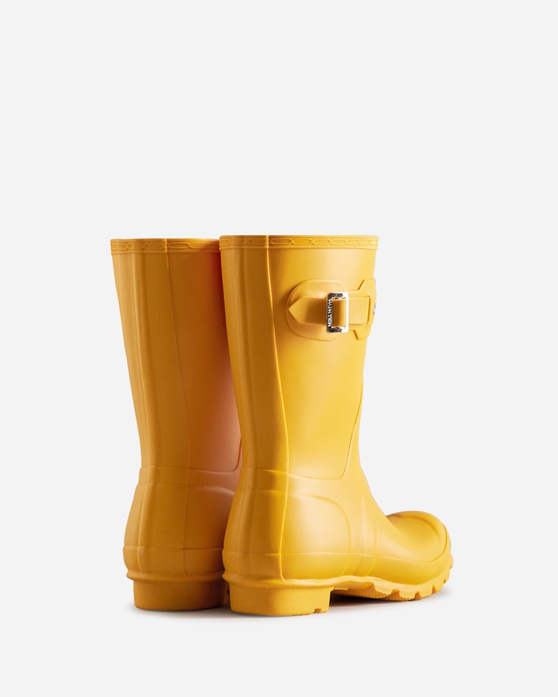 Hunter Original Short Women Wellington Boots Yellow | 366428237
