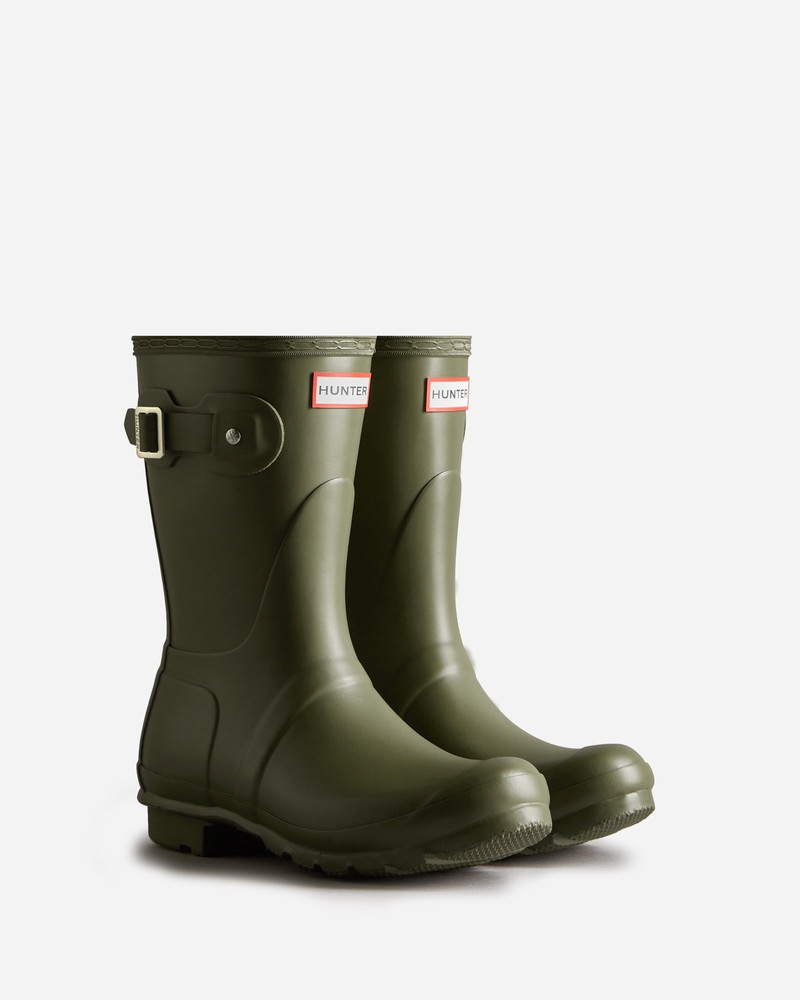 Hunter Original Short Women Wellington Boots Olive | 792427705