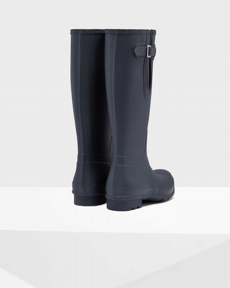 Hunter Original Side Adjustable Men Rain Boots Navy | 522948159