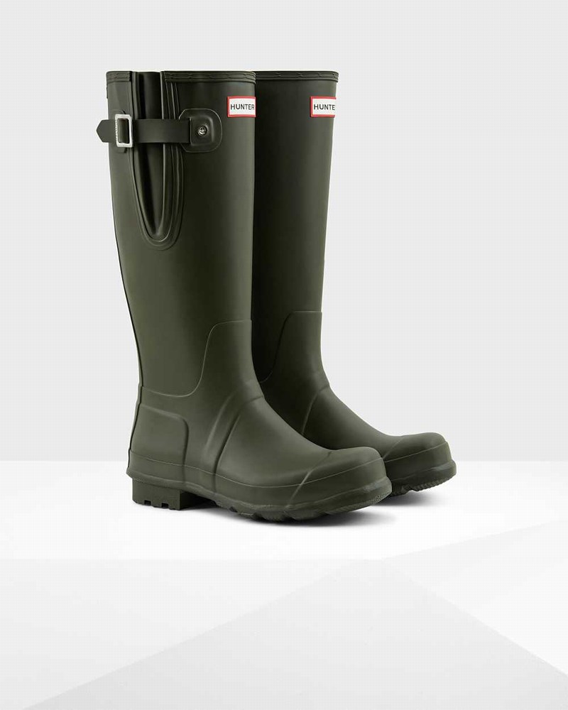 Hunter Original Side Adjustable Men Rain Boots Olive | 128850764