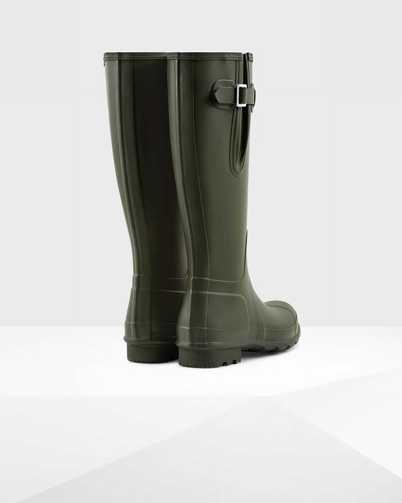 Hunter Original Side Adjustable Men Rain Boots Olive | 128850764